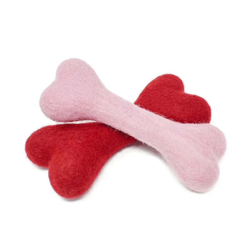 Wool Bone Dog Toy Set Be Mine
