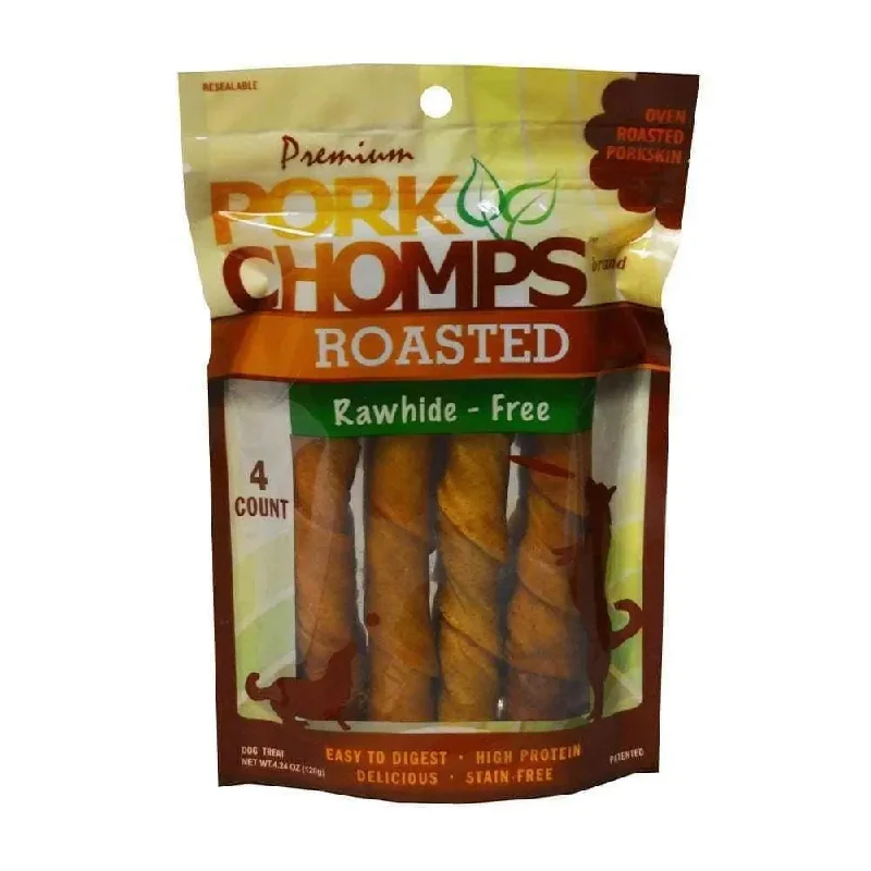 Pork Chomps™ Pork Flavor Roasted Large Twists Dog Treats 6 Inch 4 Count
