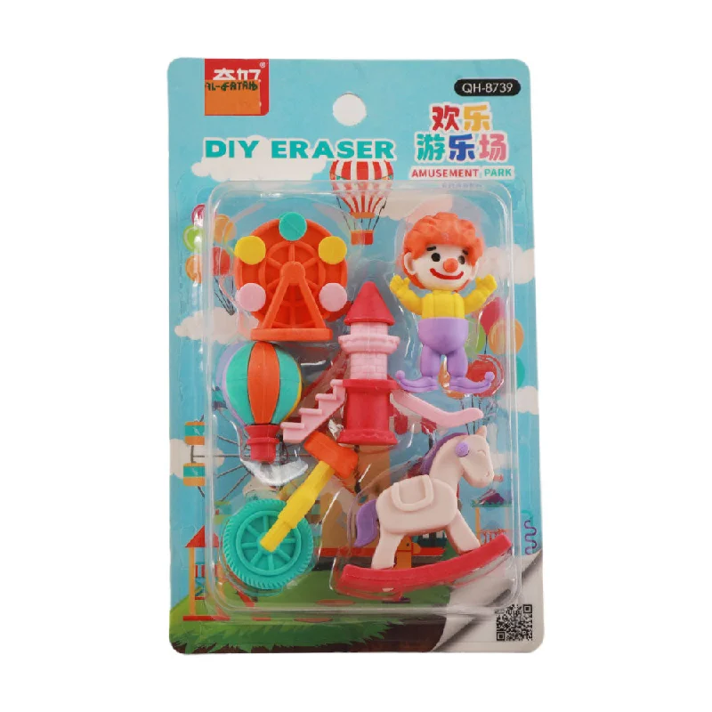 QH-8739 AMUSEMENT PARK ERASER 6PC Z.B