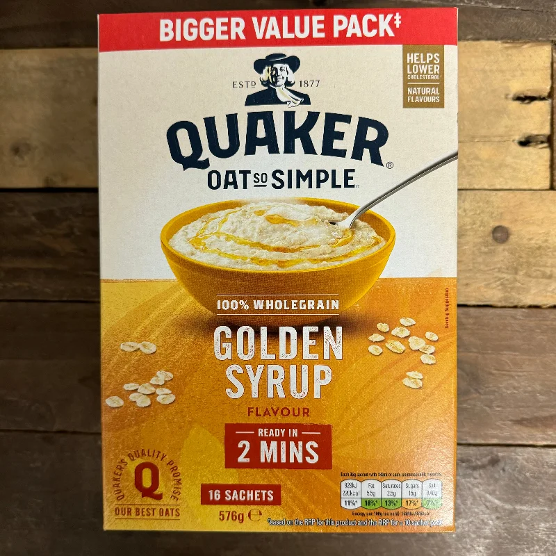 16x Quaker Oat So Simple Golden Syrup Porridge Sachets (1 box of 16x36g)