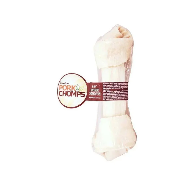 Pork Chomps™ Pork Skin Baked Knot Bone Dog Treats 8 Inch 1 Count