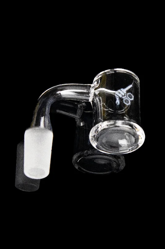 Honeybee Herb 90 Degree Honey Mug Quartz Banger - Yellow Line