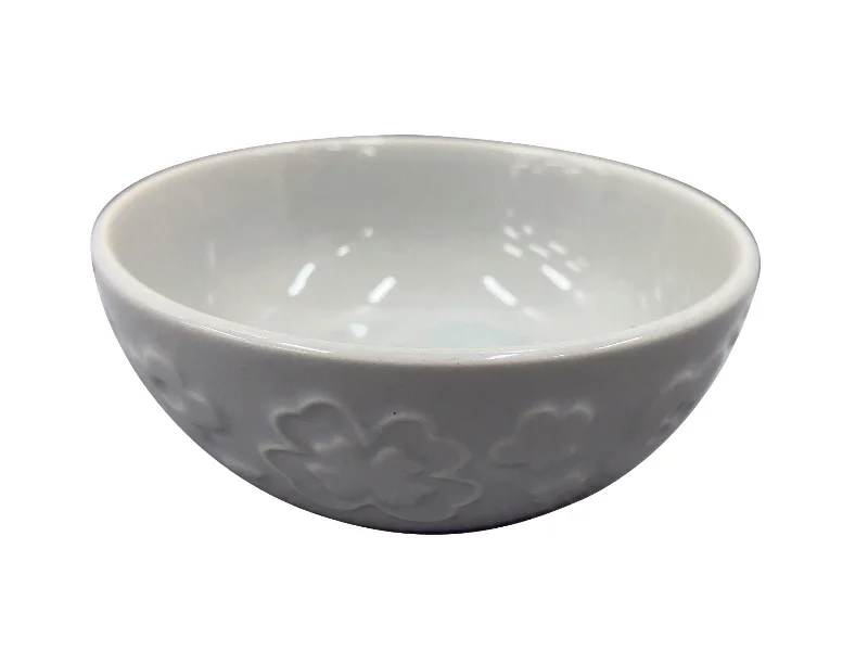 Embossed Botanic Bowl S Gray