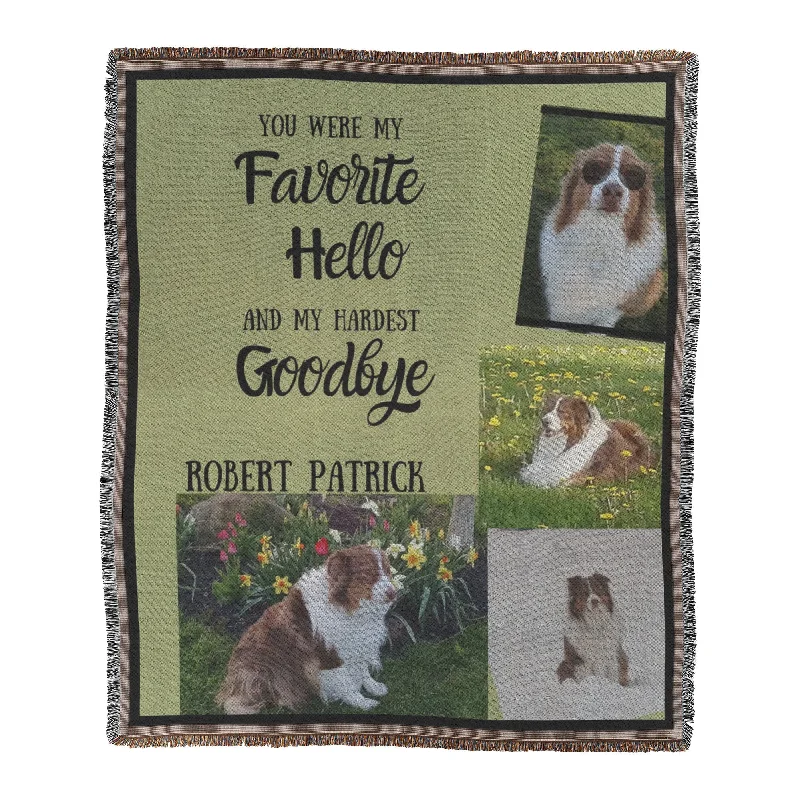 Custom Photo Collage Woven Blanket Throw - Pet Memorial Tribute, Animal Remembrance Gift, Cozy Keepsake Throw, Personalized Pet Loss Comfort, Custom Dog Cat Tribute