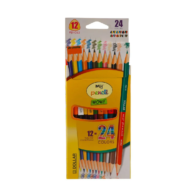 PDC13 DOLLAR MY PENCIL WOW 24 PENCIL COLORS DUAL SIDED
