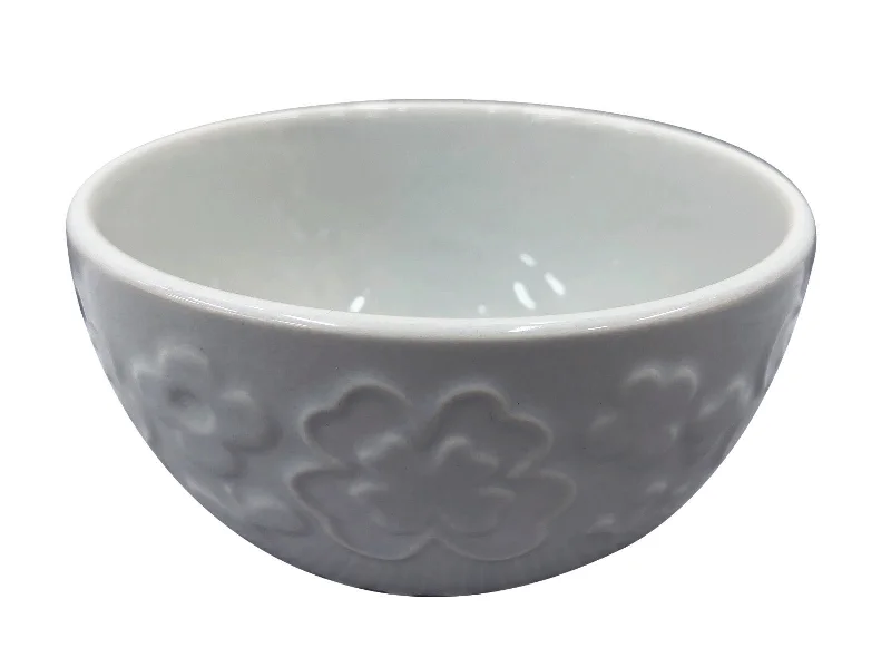 Embossed Botanic Bowl M Gray