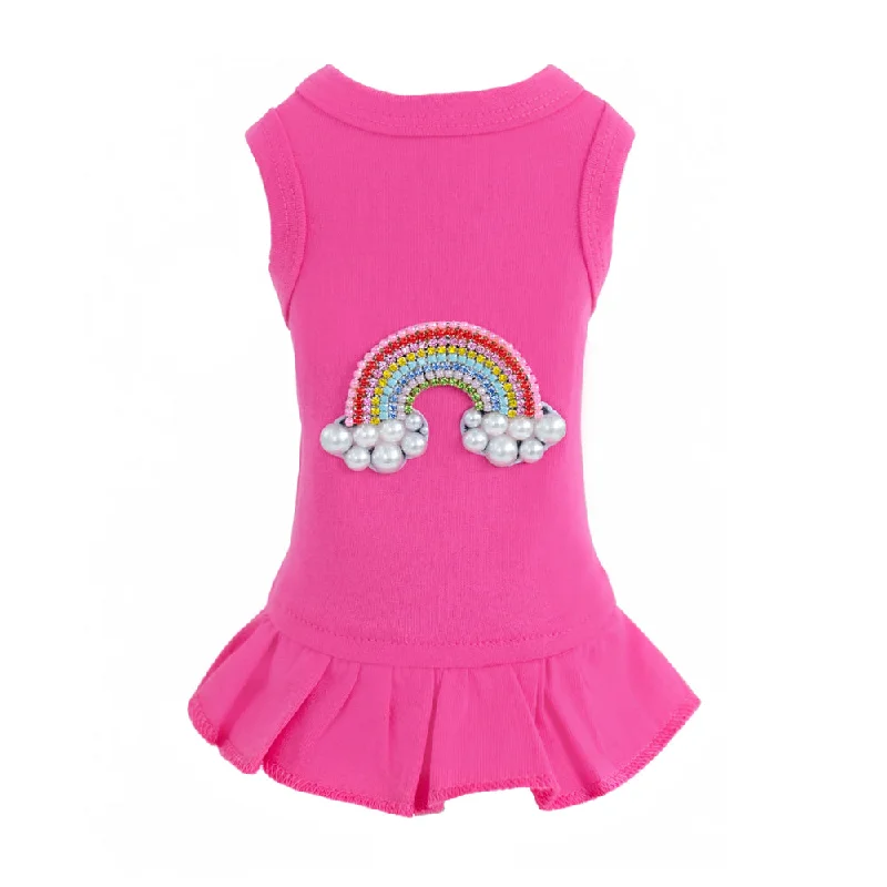 Rainbow Dog Dress : Fuchsia