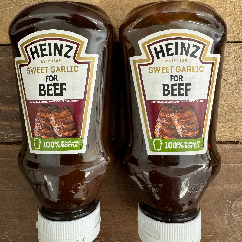 2x Heinz Sweet Garlic Korean Style Sticky BBQ Sauce Bottles (2x265g)