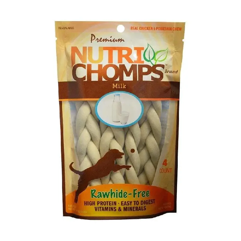Nutri Chomps™ Milk Flavor Braid Dog Treats 6 Inch 4 Count