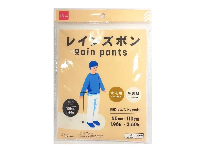 Rain pants For Adult Free size Semitransparent