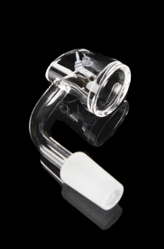 Honeybee Herb 90 Degree Fat Bottom Quartz Banger - Yellow Line