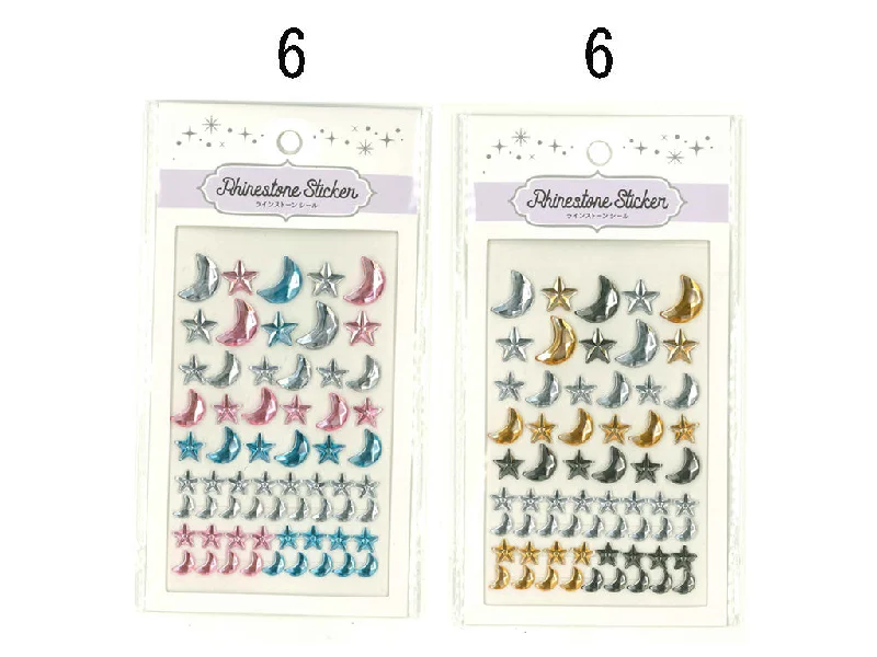 Rhinestone Stickers - Moon & Star LSS-133