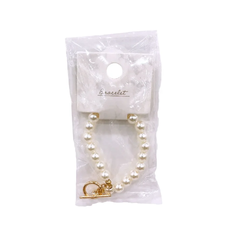Bracelet Toggle Clasp Fake Pearl Gold