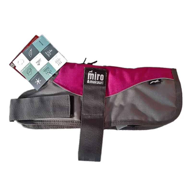 Miro & Makauri Winter Dog Coat "Rasberry & Grey"
