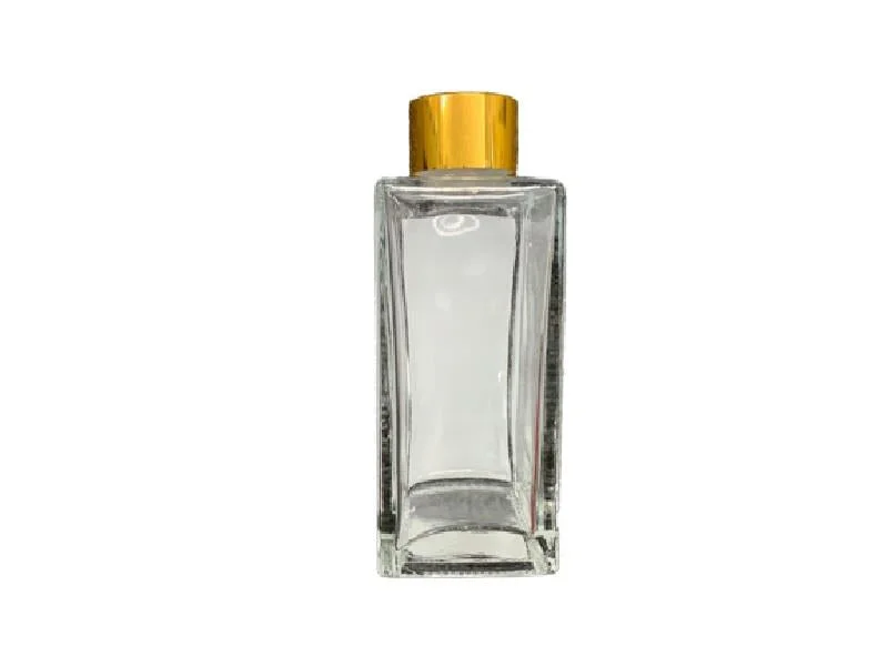 diffuser glass bottle (square  long  gold)