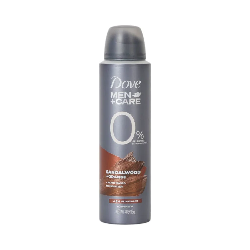 DOVE MEN CARE BODY SPRAY 0% ALUMINUM SANDALWOOD ORAN 107 GM