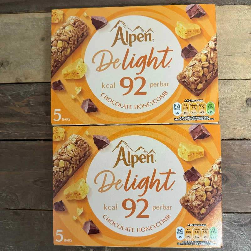 15x Alpen Delight Chocolate Honeycomb Cereal Bars (3 Packs of 5x24g)