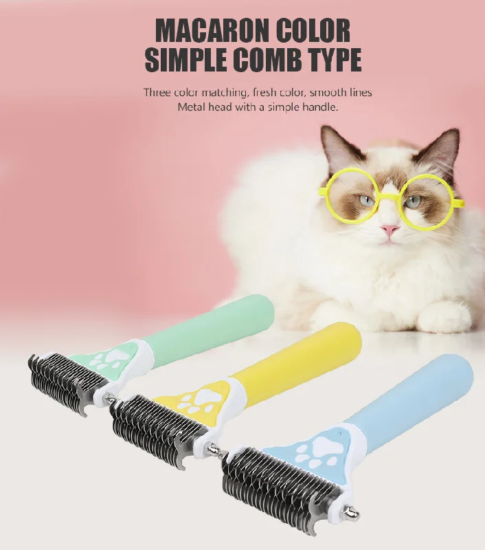 Dog Brush Pet Hair Remover Double Sided Open Knot Comb Dog Dematting Tool Deshedding Dog Brush - Double-Sided Pet Hair Remover For Cats & Dogs - Undercoat Grooming Rake For Shedding Dog Brush Pet Hair Remover Double Sided Open Knot Comb Dog Dematting Tool Deshedding Dog Brush - Double-Sided Pet Hair Remover For Cats & Dogs - Undercoat Grooming Rake For Shedding