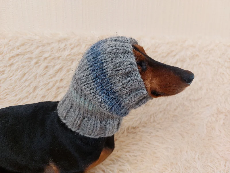 Dachshund snood handmade stripes, scarf snood hat for dogs