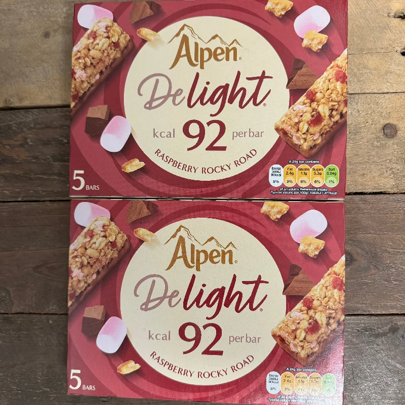 15x Alpen Delight Raspberry Rocky Road Cereal Bars (3 Packs of 5x24g)