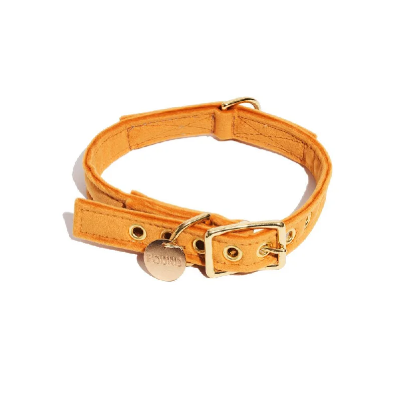 Washable Velvet Dog Collar Tangerine