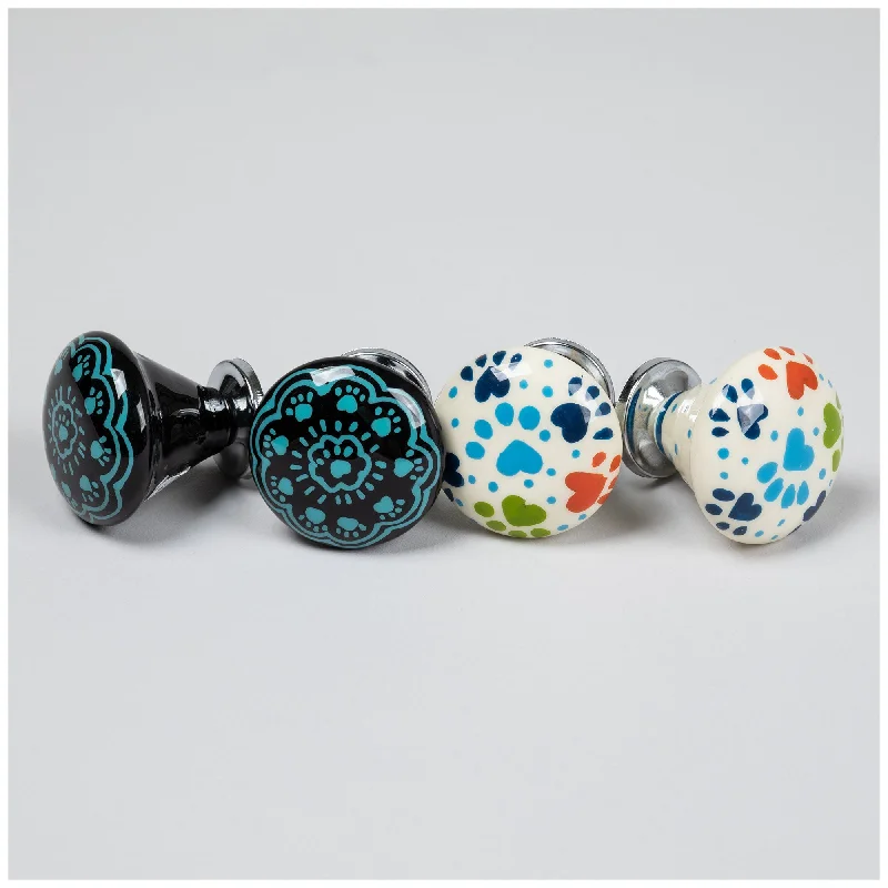 Hand Painted Iron Knobs - Set of 2