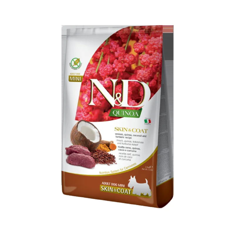 Farmina Grain Free Mini Adult Skin And Coat Venison & Quinoa Dry Dog Food