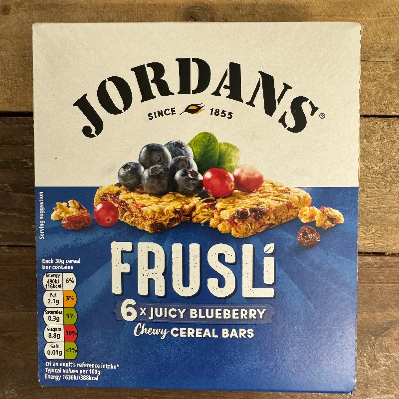 12x Jordans Frusli Juicy Blueberries Chewy Cereal Bars (2 Packs of 6x30g)