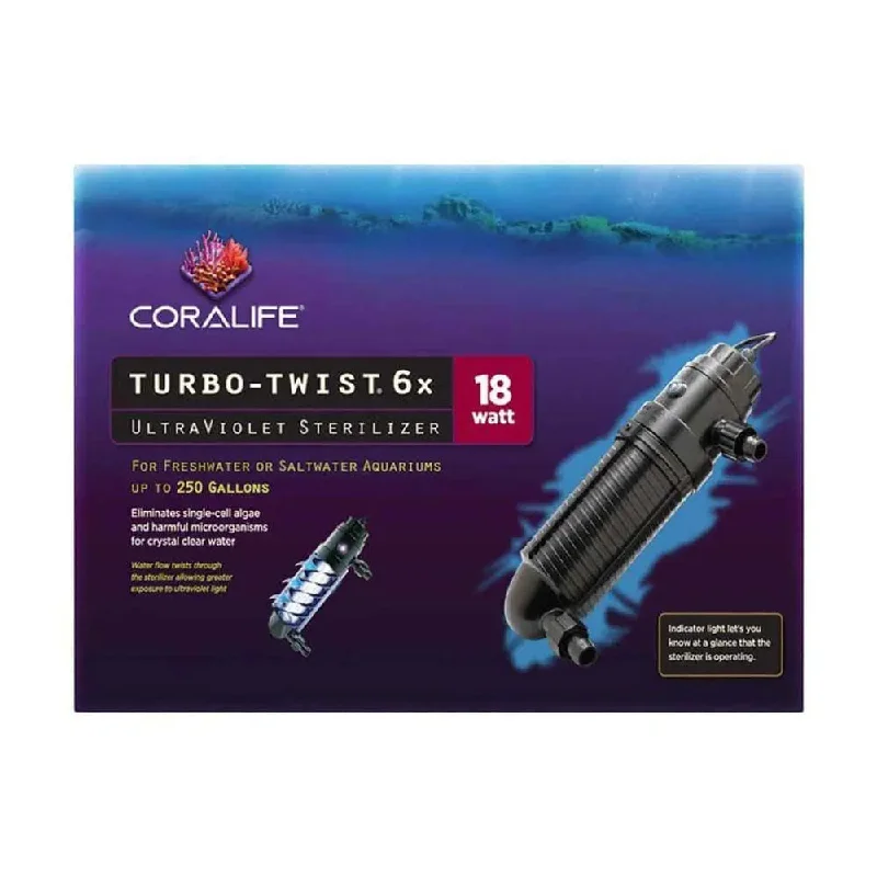 Coralife® 6X Turbo Twist UV Sterilizer 18 Watt 16.25 X 8.75 X 3.13 Inch