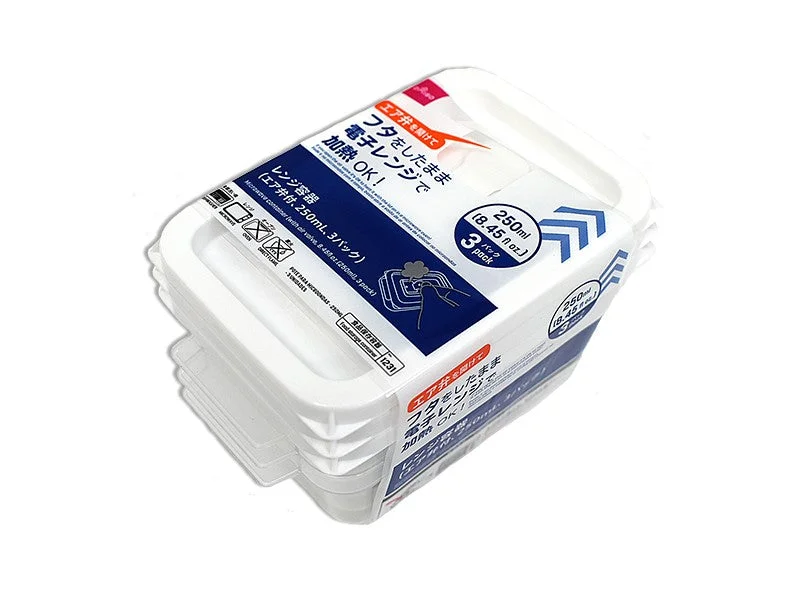 Microwave container (with air valve  250ml(8.5fl oz.)  3 pack)
