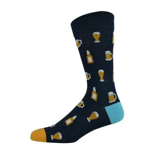 Bamboozld Beer Navy Socks