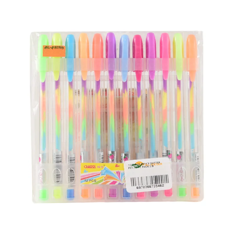CQ717-12 FANCY GLITTER PEN 12 PC PACK Z.B