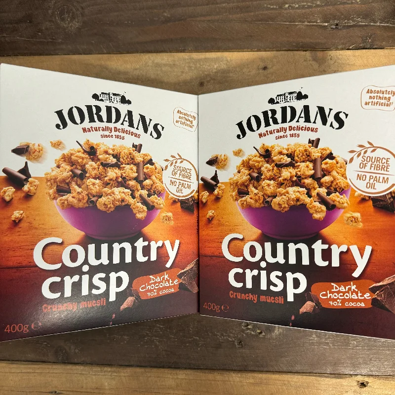 2x Jordans Country Crisp Dark Chocolate Crunchy Muesli Packs (2x400g)