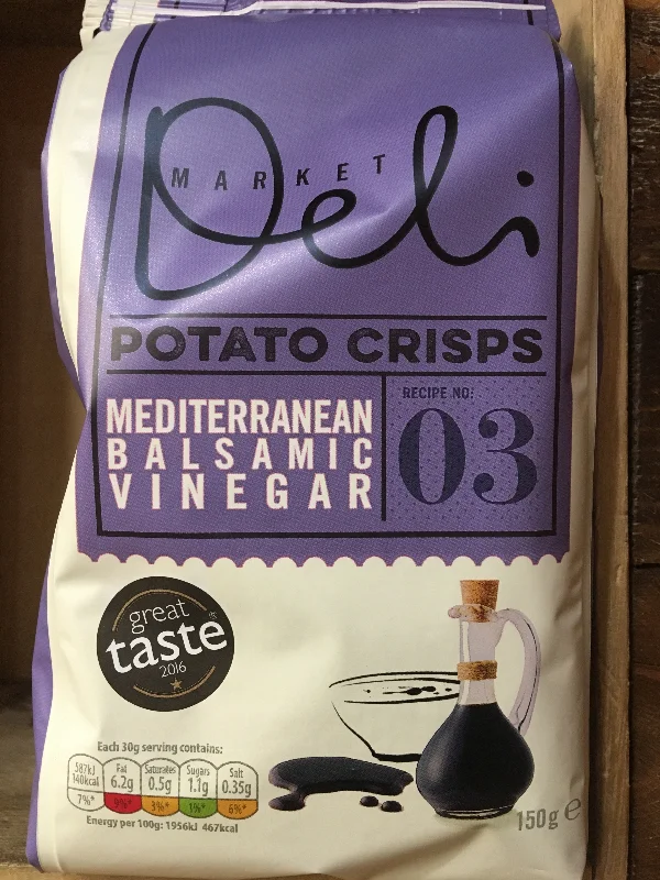 Market Deli Mediterranean Balsamic Vinegar Crisps Share Bag 150g