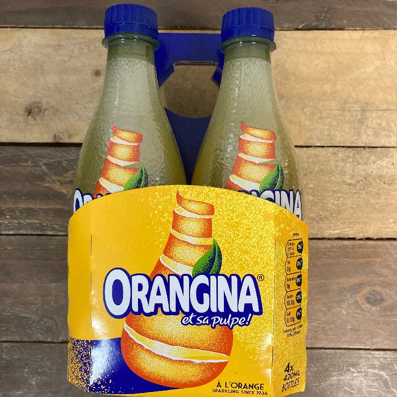 4x Orangina Sparkling Orange Drink Bottles (4x420ml)