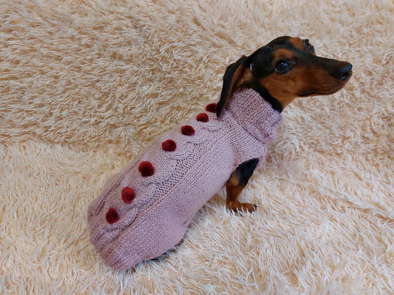 Festive jumper with pom-poms for pets, sweater with pom-poms for dogs