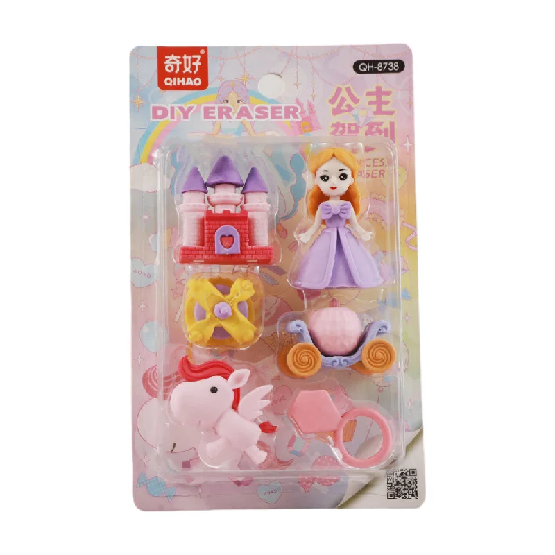 QH-8738 PRINCESS ERASER 6PC Z.B