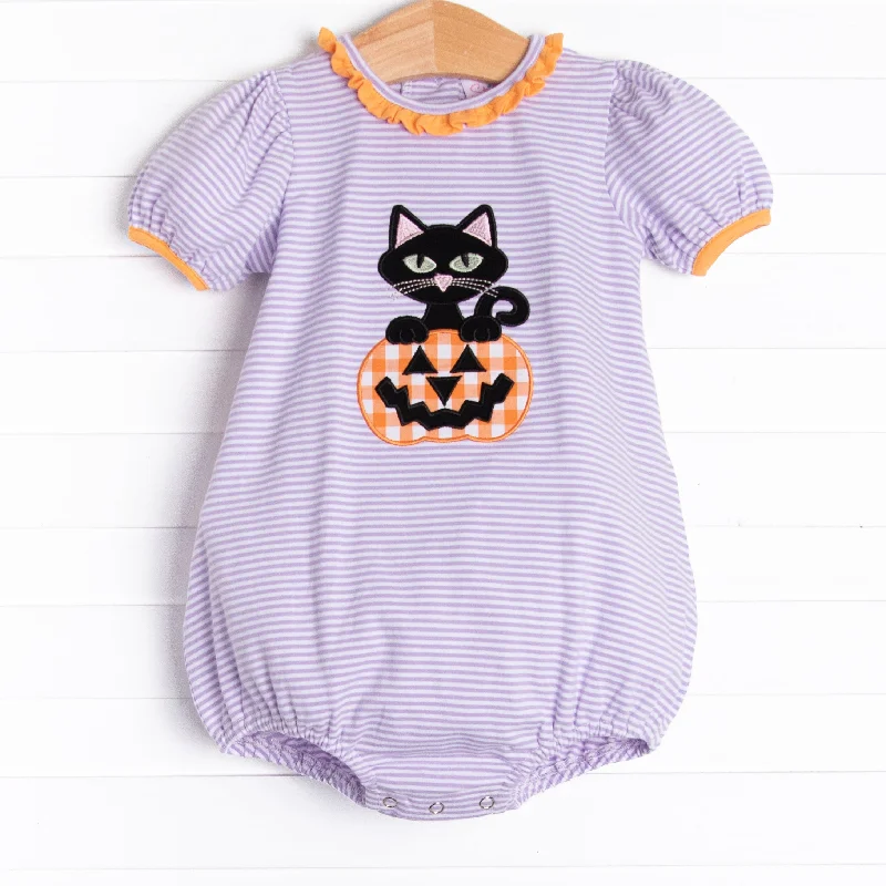 Scaredy Cat Applique Bubble, Purple