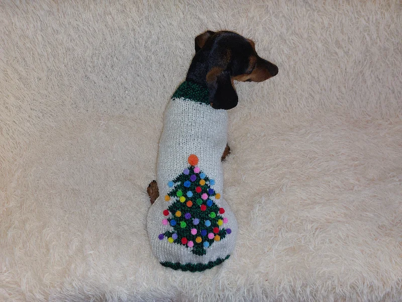 Christmas dressy coat with Christmas tree for dog,dachshund dressy Christmas sweater Christmas dressy coat with Christmas tree for dog,dachshund dressy Christmas sweater