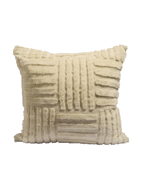 SAND FAUX RABBIT FUR 50X50 SCATTER CUSHION