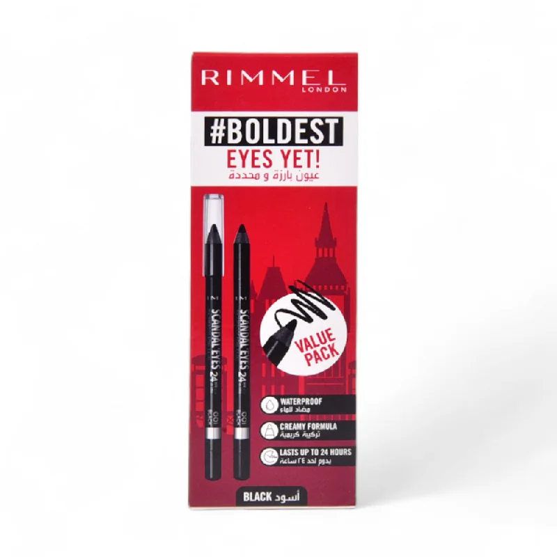 RIMMEL  PROMO SCANDLE EYES 24H PENCIL 001 BLACK 2PCS