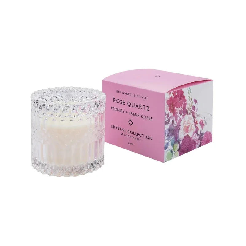 Mrs Darcy Rose Quartz Peonies + Fresh Roses Candle 350g