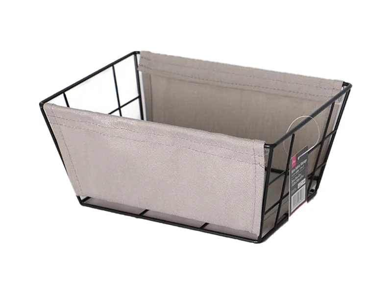 Wire Fabric Storage -26cm x 19cm x 12cm - 10.23in x 7.48in x 4.72in - Gray-