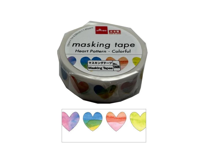 Masking Tape -Heart Pattern - Colorful-