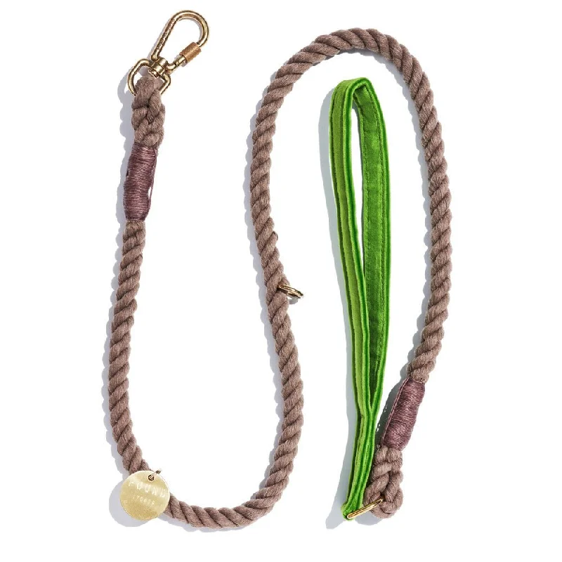 Washable Velvet Dog Leash Lime