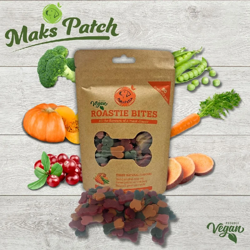 Vegan Dog Treats - Maks Patch "Roastie Bites" Training Dog Treats - 100g