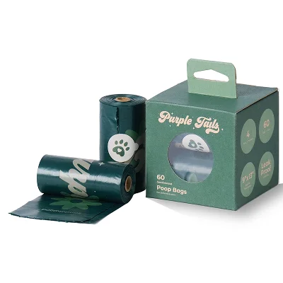 Purple Tails Poop Bags Sandalwood Scented for Dogs (Green)