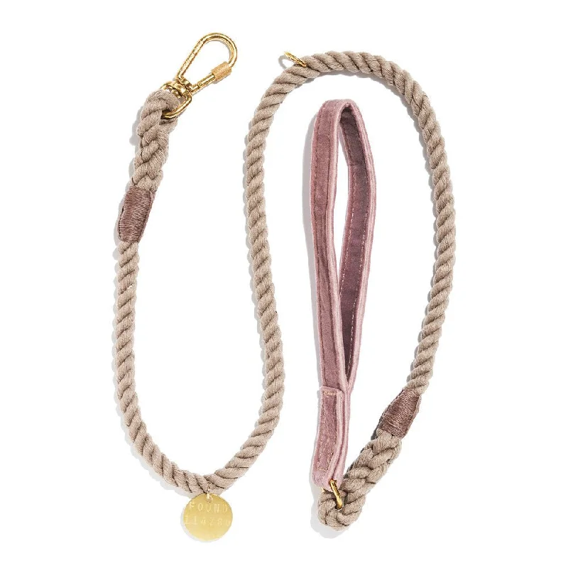 Washable Velvet Dog Leash Rose