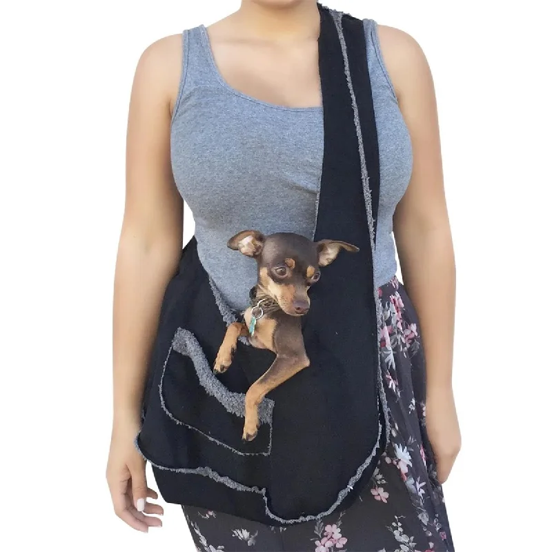 Boho Sling Dog Carrier Black/Grey