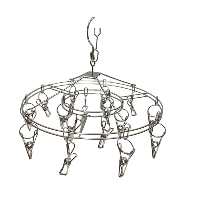 Stainless Steel Hanger 16 Clothespins  Round